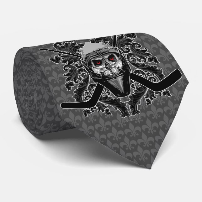 Gravata Hellish Hockey Goalie Tie (Rolled)