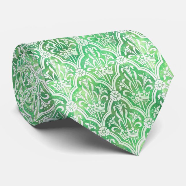 Gravata Herádica Com Coroa E Flores (Rolled)