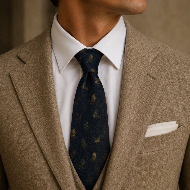 Gravata Heritage Owl Midnight Navy (Criador carregado)