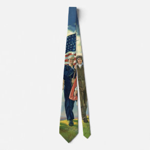 Gravata Heróis Militar Patriótico Vintage, Orgulhoso