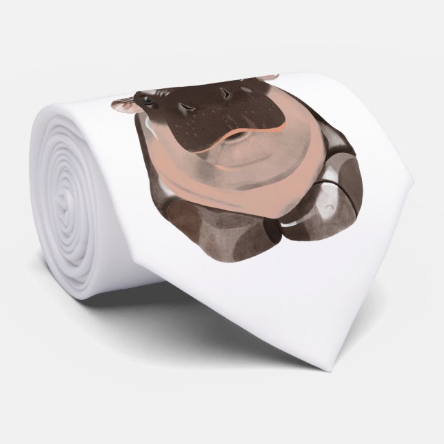 Gravata Hipopótamo Moo Deng (Rolled)
