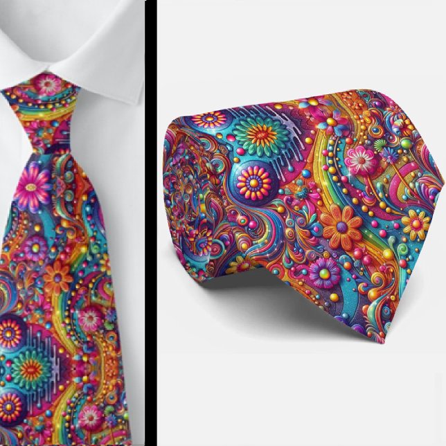Gravata Hippie Floral Poderosa (Criador carregado)