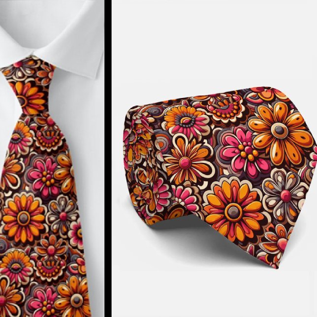 Gravata Hippie Floral Poderosa (Criador carregado)