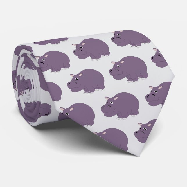 Gravata Hippopotamus Design (Rolled)