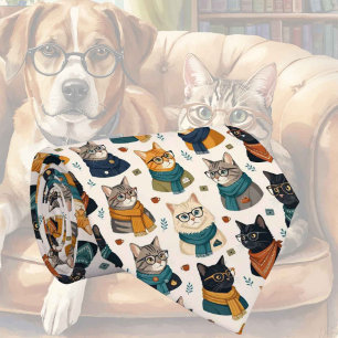 Gravata Hipster Faux Silk Cavalheiro Gatos Elegantes