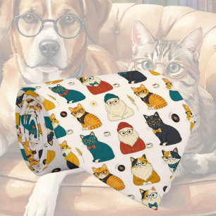 Gravata Hipster Faux Silk   Cavalheiro Gatos Elegantes