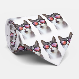 Gravata Hipster Galáxia Espacial Coluna de Gato