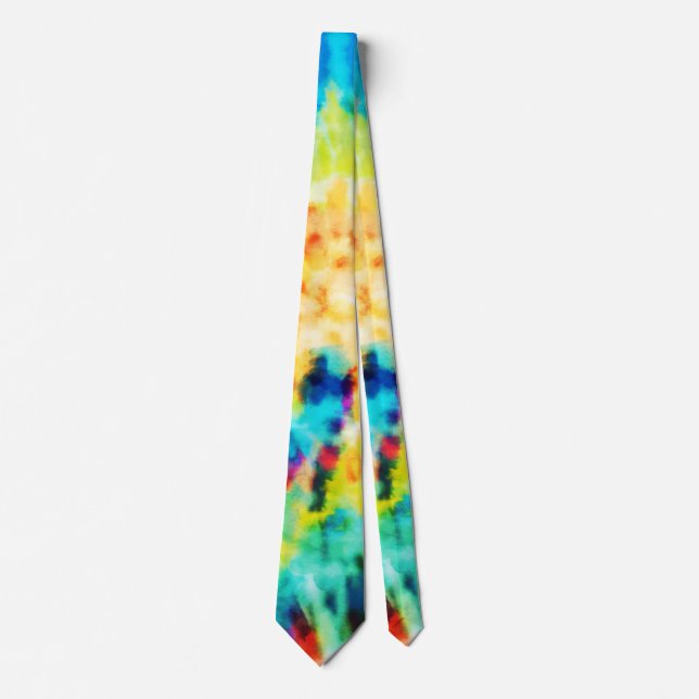 Gravata *~* Hipster Rainbow Psicodélico Retro Tie Dye Tie (Frente)