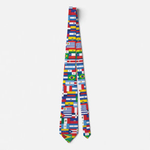 Gravata Hispânico Heritage Flag Tie Necktie Latino-America