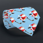 Gravata Hockey Santa Skating Christmas<br><div class="desc">Hockey Santa skating Christmas hockey tie.</div>