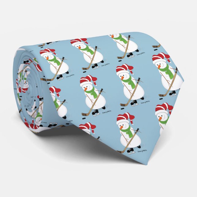 Gravata Hockey Snowman Tie (Rolled)