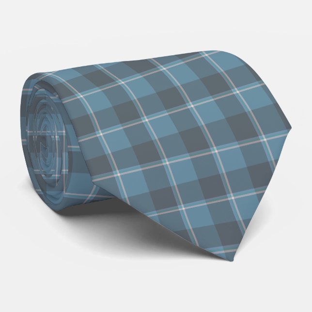 Gravata Hoki and Shuttle Gray Plaid Neck Tie (Rolled)
