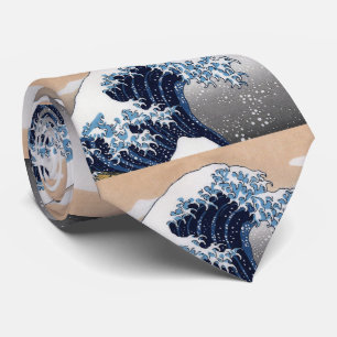 Gravata Hokusai, a onda do Excelente de Kanagawa