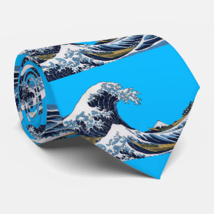 Gravata Hokusai, a onda do Excelente de Kanagawa