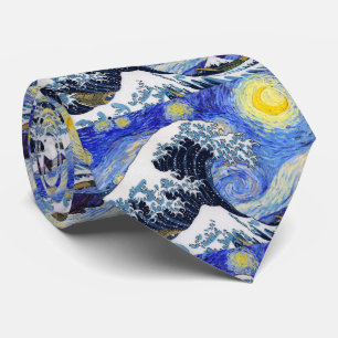 Gravata Hokusai, "A onda do Excelente de Kanagawa" + Gogh