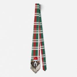 Gravata Holiday Saint Bernard Dog Plaid Christmas
