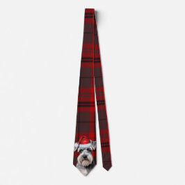 Gravata Holiday Schnauzer Dog Red Plaid Christmas