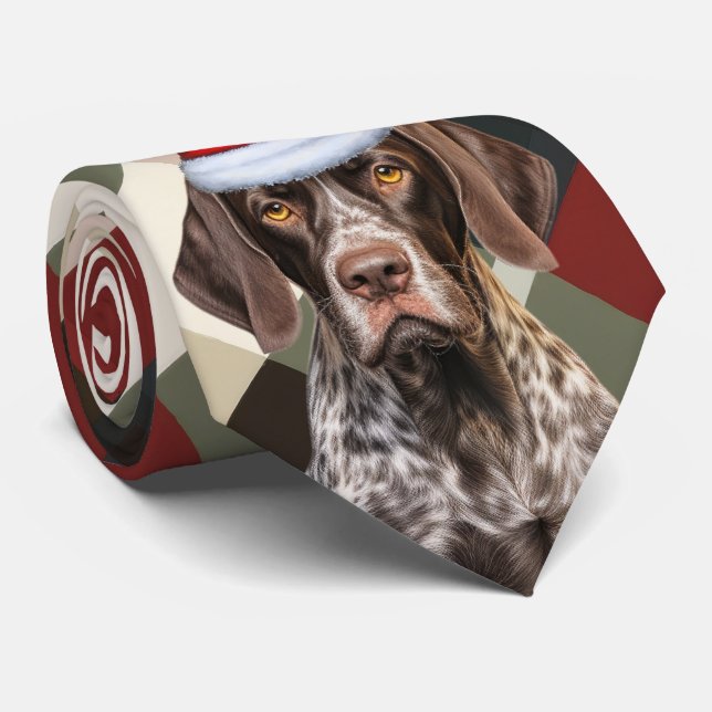 Gravata Holiday Shorthair Pointer Dog Plaid Christmas (Rolled)