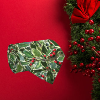 Gravata Holly Leaves e Red Berries Feriado