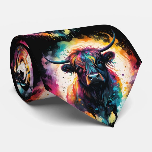 Gravata Holográfico Espectral Vaca do Planalto, (Rolled)