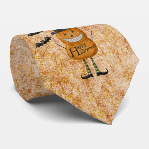 Gravata Homem Abóbora Caprichosa de Halloween