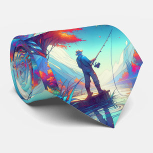 Gravata Homem Que Pescaria Em Píer