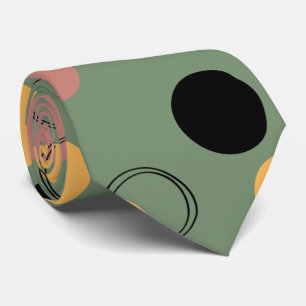 Gravata Homens com padrão verde design abstrato na moda