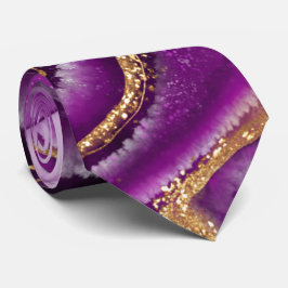 Gravata Homens Roxos e Dourados