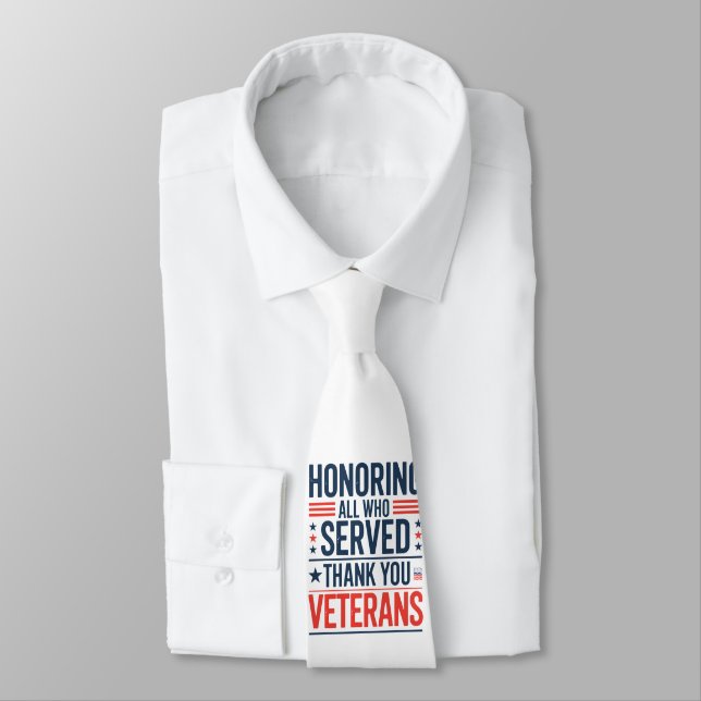 Gravata Honrando Todos Que Serviram Obrigado Dia dos Veter (Amarrado)