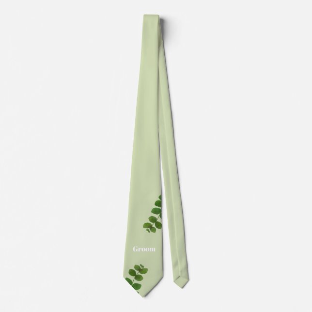 Gravata Horário Verde de Casamento (Frente)