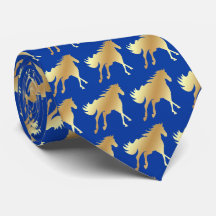 Horse Mustang Team Mascot Futebol Necktie