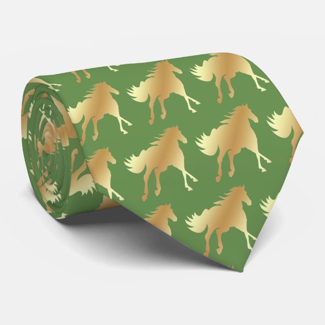 Gravata Horse Mustang Team Mascot Futebol Necktie (Rolled)