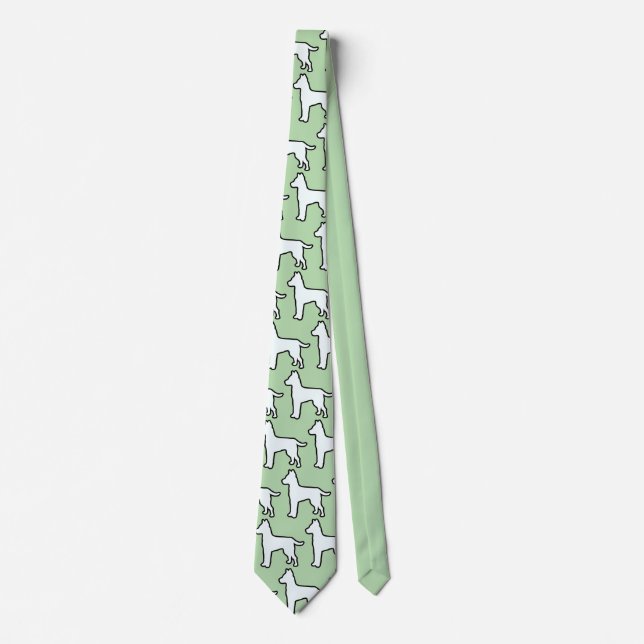 Gravata Hortelã Cachorro Branco Verde (Frente)