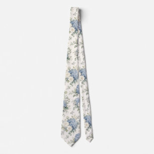 Gravata Hortênsia Azul Empoeirada Rosa Branca Creme Floral