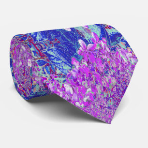 Gravata Hortênsia Limelight Azul e Roxo Elegante