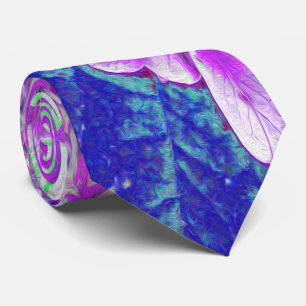 Gravata Hortênsia Limelight Azul e Roxo Elegante