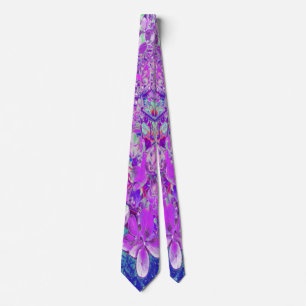 Gravata Hortênsia Limelight Azul e Roxo Elegante