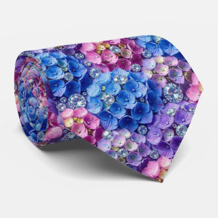 Gravata Hortênsias & Diamantes   Colar de Casamento e Even