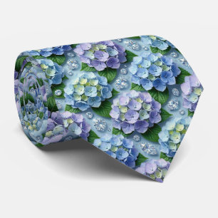 Gravata Hortênsias & Diamantes Colar de Casamento e Even