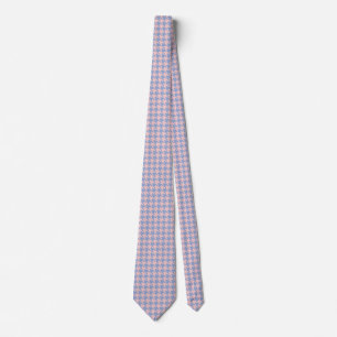 Gravata Houndstooth do rosa Pastel e dos azul-céu