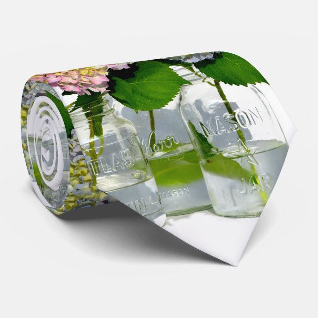 Gravata Hydrangeas e Mason jar (Rolled)