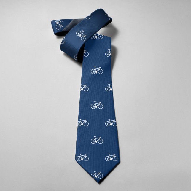 Gravata Ícones de Bicicleta Azul Marinho (Criador carregado)