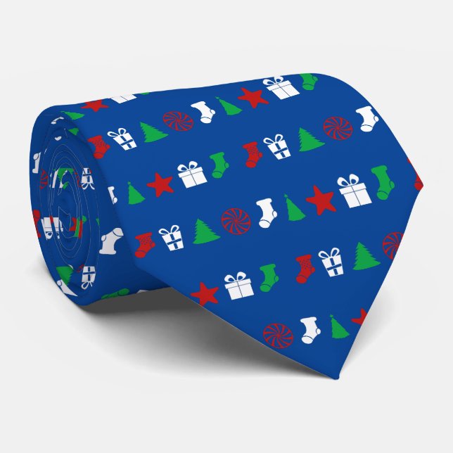Gravata Ícones de Natal (Triplo Cor) (Rolled)