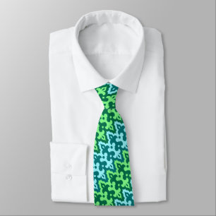 Gravata Ikat Damask, Turquoise e Jade Green marroquinos