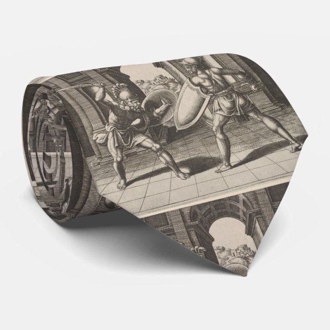 Gravata Ilustração da luta da espada do gladiador do (Rolled)