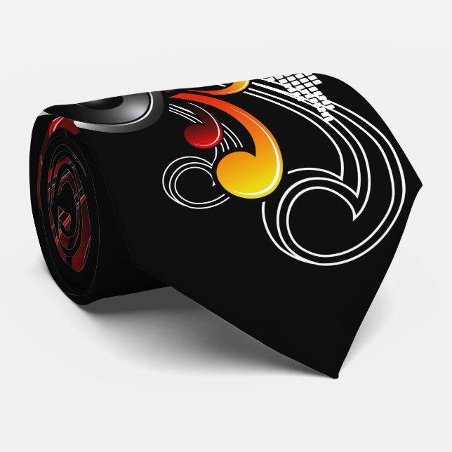 Gravata ilustração da música com auto-falante e elemento (Rolled)