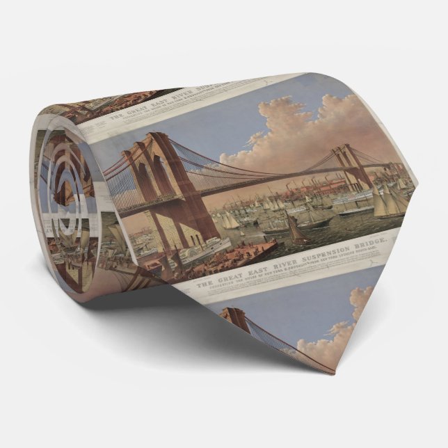 Gravata Ilustração da Ponte do Brooklyn (1877) (Rolled)