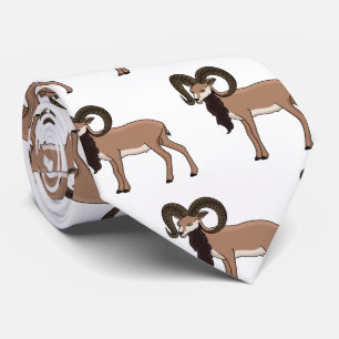 Gravata Ilustração de cabra Mouflon