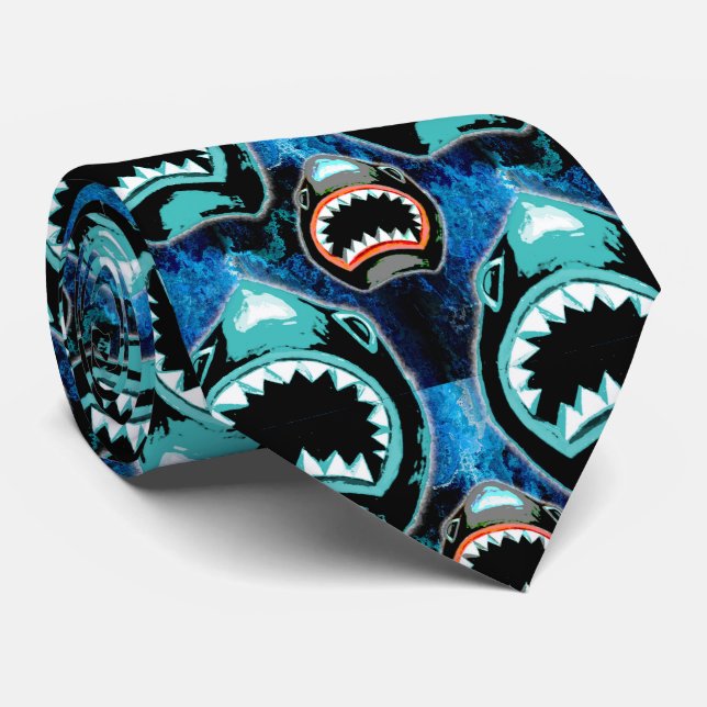 Gravata Ilustração de Cartoons Engraçado de Skark Mania (Rolled)