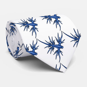 Gravata Ilustração do dragão azul de lesma marinha